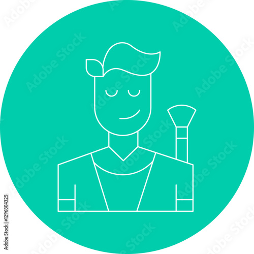 Makeup Artist Male single vector icon illustration