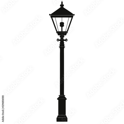 silhouette vector of classic city lamppost