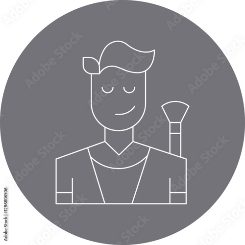 Makeup Artist Male single vector icon illustration