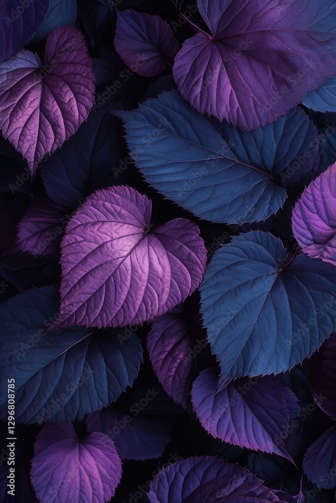Fototapeta premium Closeup of a purpleleaved plant against a dark background