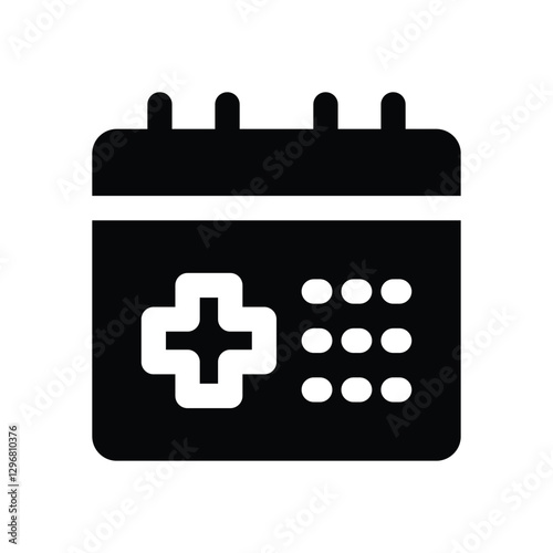 appointment glyph icon. Strong and solid vector icon for websites, mobile interfaces, presentations, and visual branding. High quality and easy to edit.