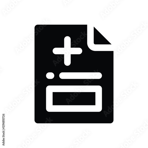 medical prescription glyph icon. Strong and solid vector icon for websites, mobile interfaces, presentations, and visual branding. High quality and easy to edit.