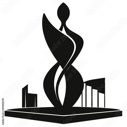 silhouette vector of modern sculpture