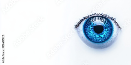 Wallpaper Mural This is a detailed closeup of a striking blue eye against a white background Torontodigital.ca
