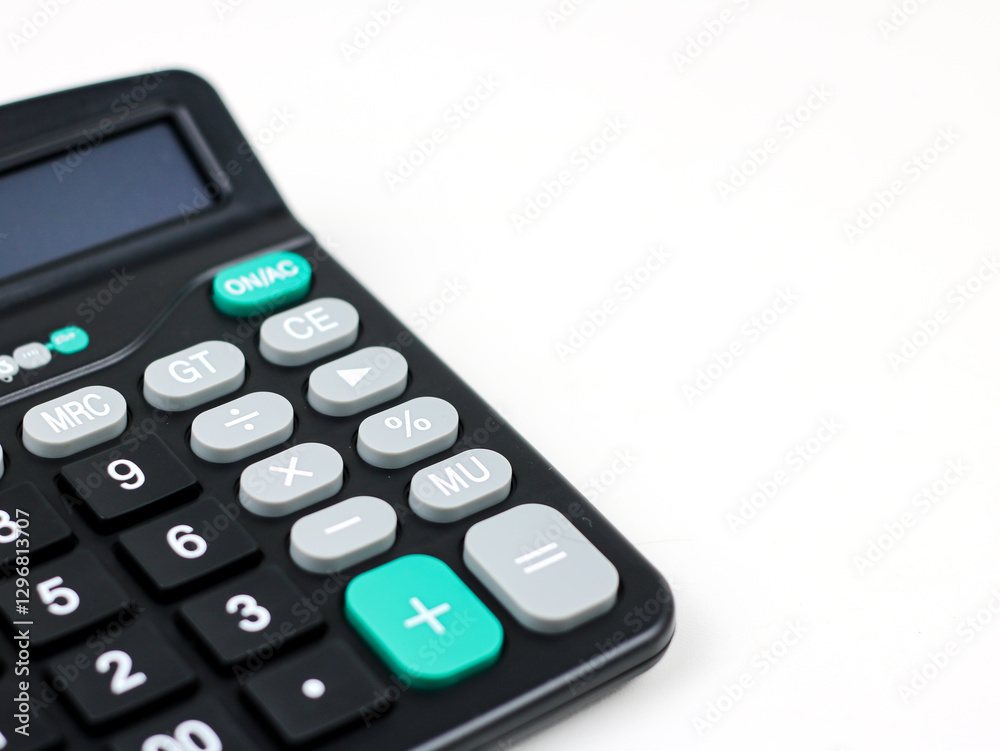 A digital calculator - on white background A digital calculator - on white background