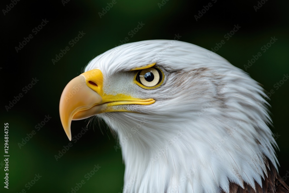 Majestic eagle portrait showcasing sharp features and intense ga Majestic eagle portrait showcasing sharp features and intense ga