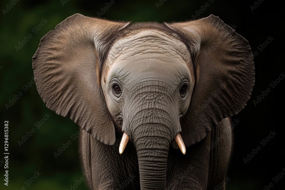 Obraz premium Majestic elephant portrait showcasing intricate textures and exp