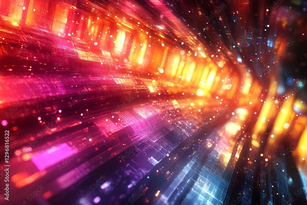 Abstract Digital Tunnel Glowing Neon Lights Vibrant Red Orange Pink Purple Futuristic Technology Background Design Modern Graphic Art Illustration fi Abstract Digital Tunnel Glowing Neon Lights Vibrant Red Orange Pink Purple Futuristic Technology Background Design Modern Graphic Art Illustration fi