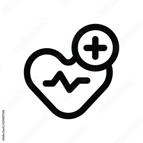 health heart line icon. Clean and minimalist vector icon for websites, mobile apps, presentations, and logos. Fully scalable and customizable for any project.