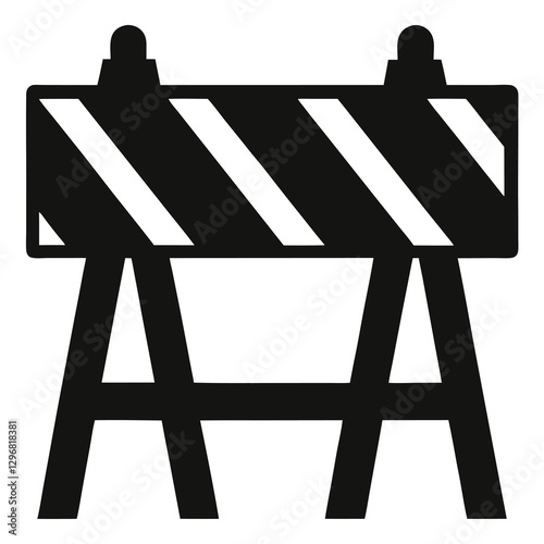 construction barricade silhouette vector illustration