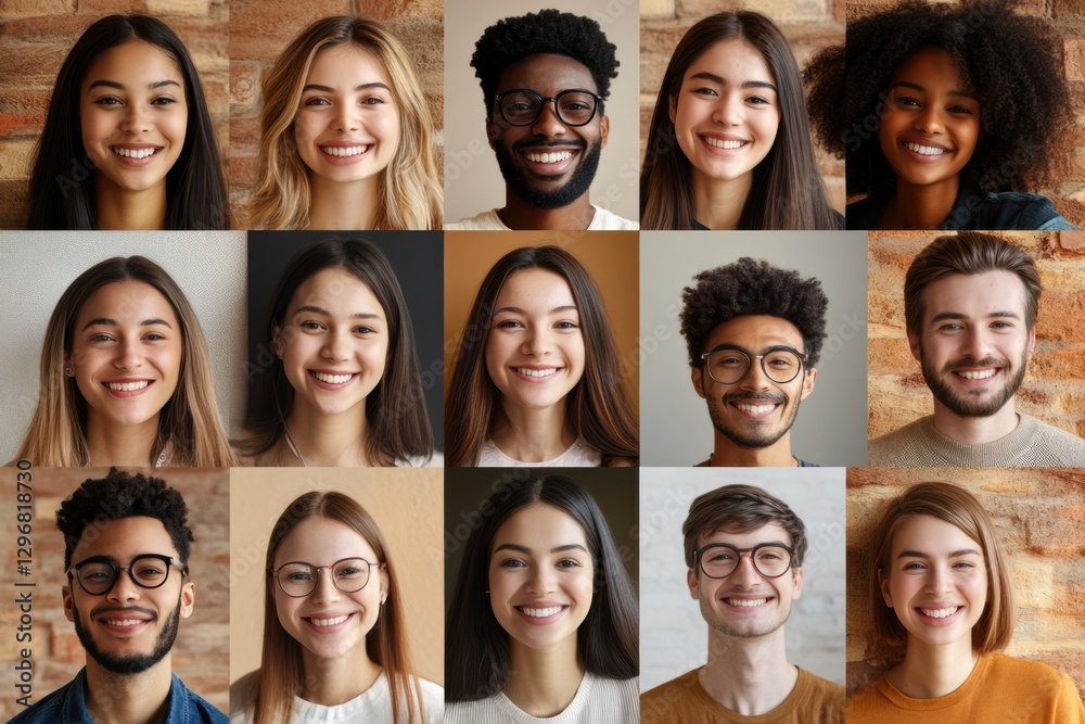 Diverse group of friends smiling on a video call while connecting from various locations in a cheerful atmosphere. Generative AI Diverse group of friends smiling on a video call while connecting from various locations in a cheerful atmosphere. Generative AI