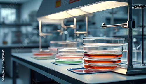 Innovative research in biological lab modern facility scientific experimentation clean environment close-up view microbial analysis