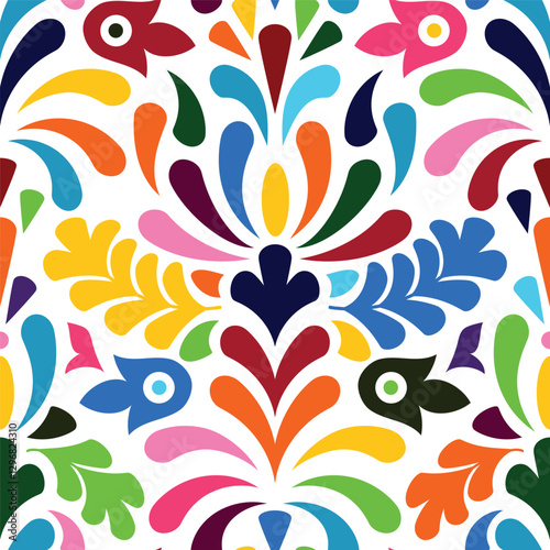 Vector Otomi Style Square Seamles Pattern