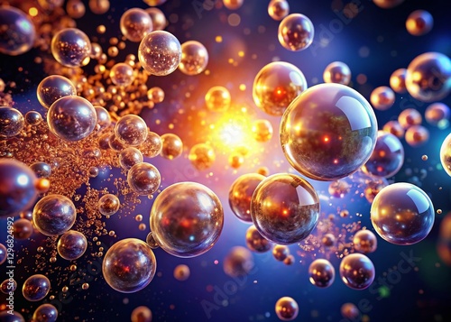 Wallpaper Mural Silhouette of Glowing Hydrogen & Oxygen Gas Particles Floating in Air - Medical Science Background Torontodigital.ca