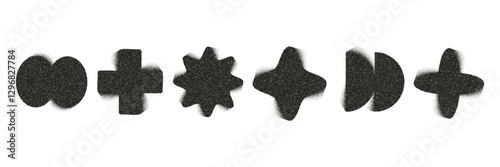 Translucent monochrome geometric shapes with blur and noise effects create an abstract visual experience in black and white art composition for modern design enthusiasts.