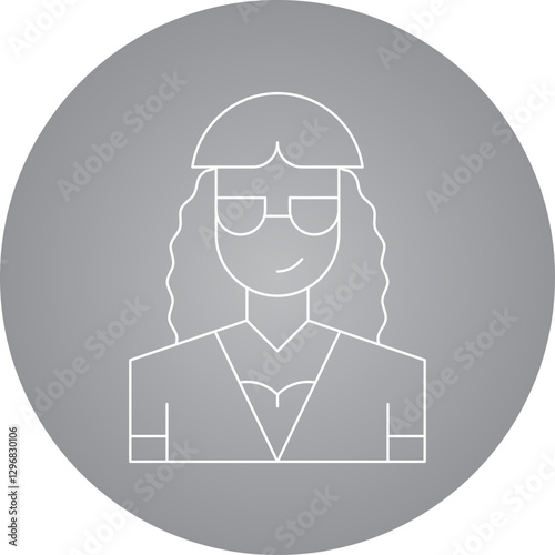 Stylist Female single vector icon illustration