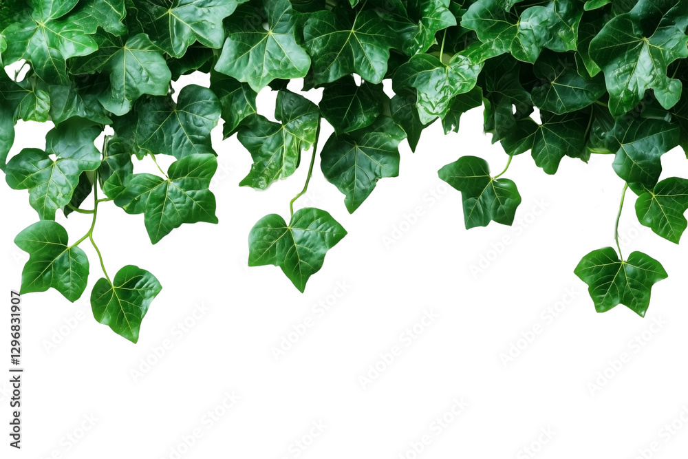 Naklejka premium Ivy vine plants, green plant wall isolated on transparent background