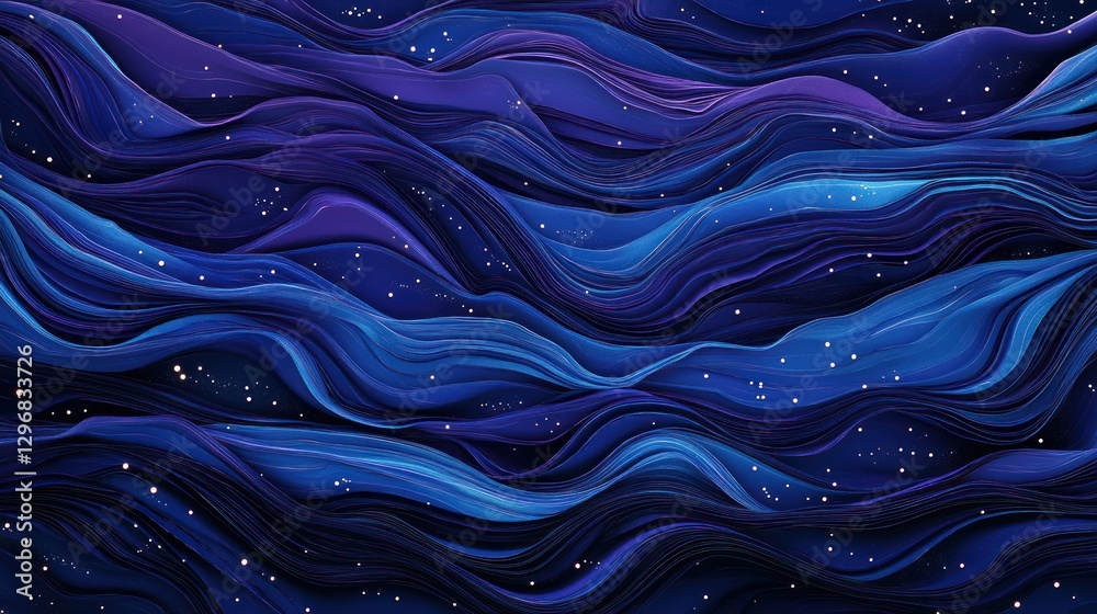 Obraz premium Abstract flowing shapes, vibrant blues and purples, digital art, background design