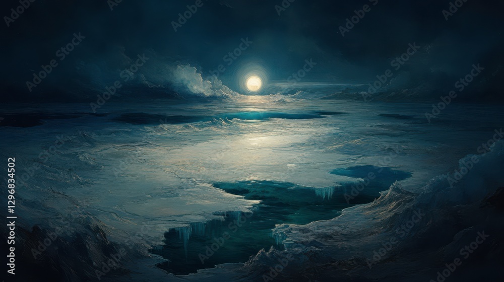 Fototapeta premium Serene Winter Lakes Under Bright Sunlight