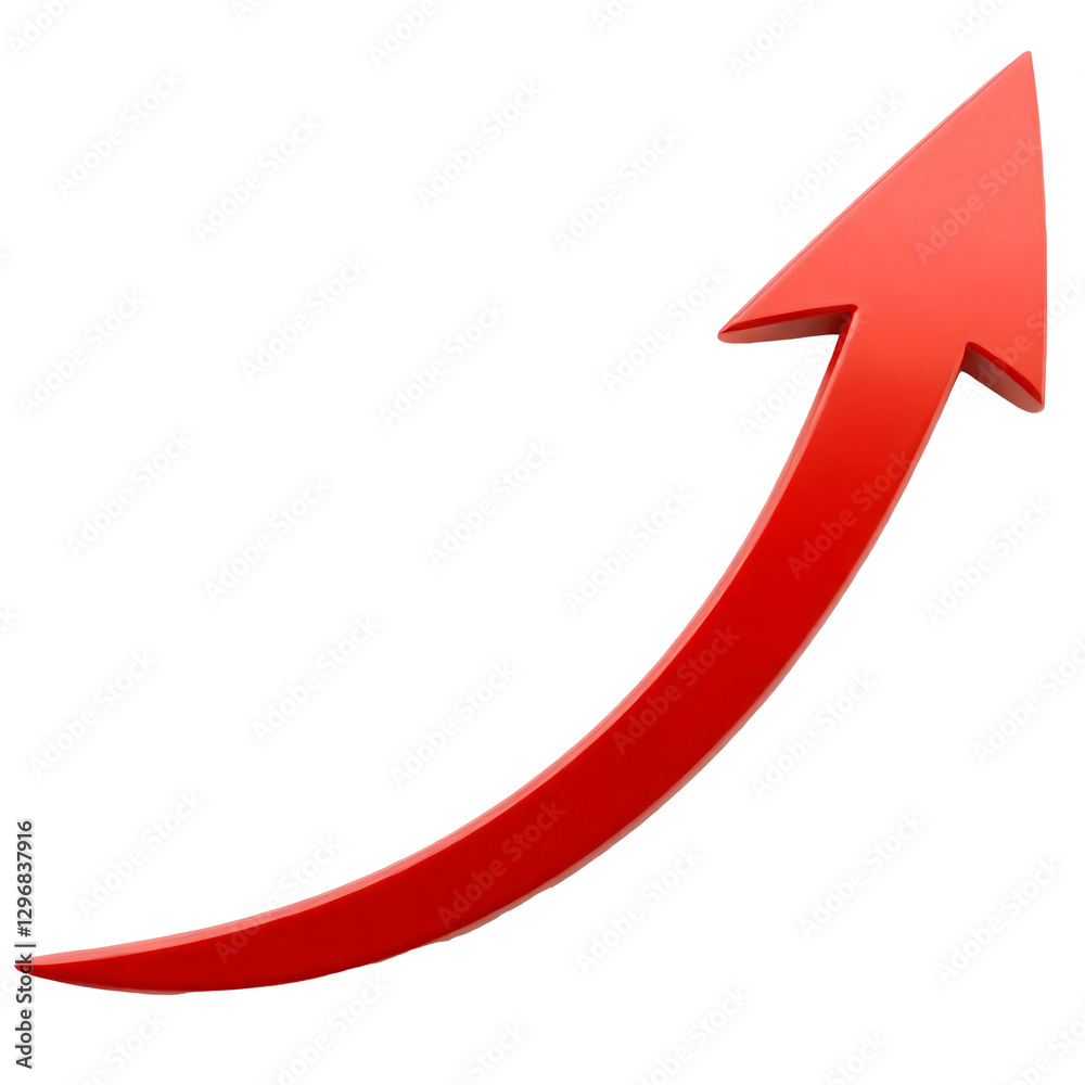 Red 3D Arrow Pointing Upward | Growth, Progress, Success Symbol | Business Chart, Finance, Market Increase, Directional Pointer, Navigation Icon, Leadership, Trend Rise,transparent background. Red 3D Arrow Pointing Upward | Growth, Progress, Success Symbol | Business Chart, Finance, Market Increase, Directional Pointer, Navigation Icon, Leadership, Trend Rise,transparent background.