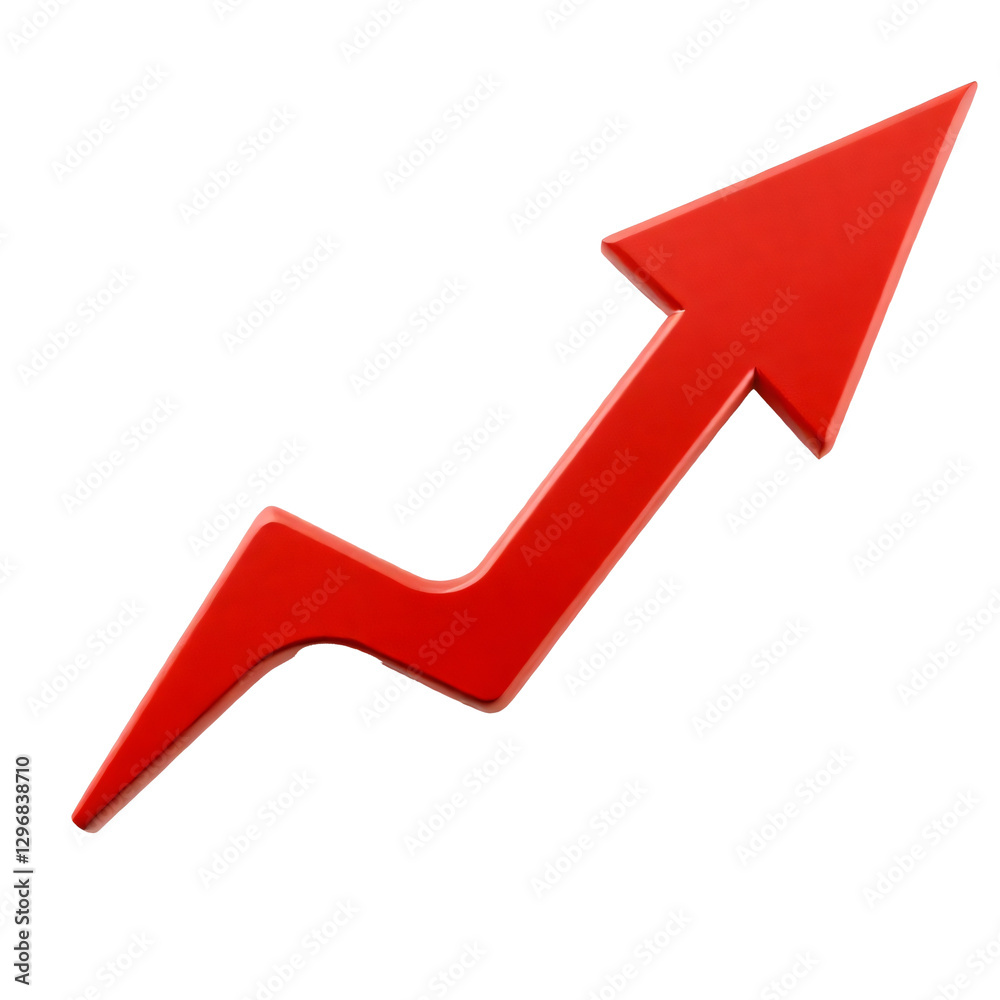 Red 3D Arrow Pointing Upward | Growth, Progress, Success Symbol | Business Chart, Finance, Market Increase, Directional Pointer, Navigation Icon, Leadership, Trend Rise,transparent background. Red 3D Arrow Pointing Upward | Growth, Progress, Success Symbol | Business Chart, Finance, Market Increase, Directional Pointer, Navigation Icon, Leadership, Trend Rise,transparent background.