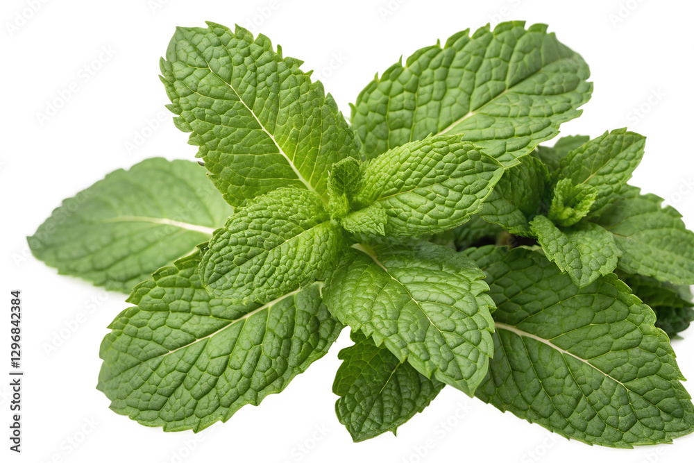spearmint leaves isolated on transparent background spearmint leaves isolated on transparent background