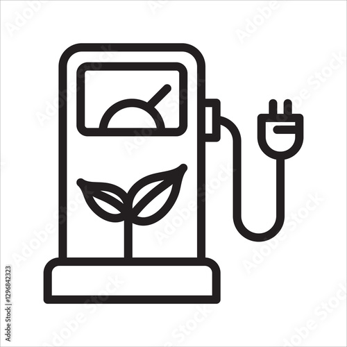 Bio fuel simple line icon