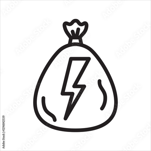 Biomass garbage simple line icon