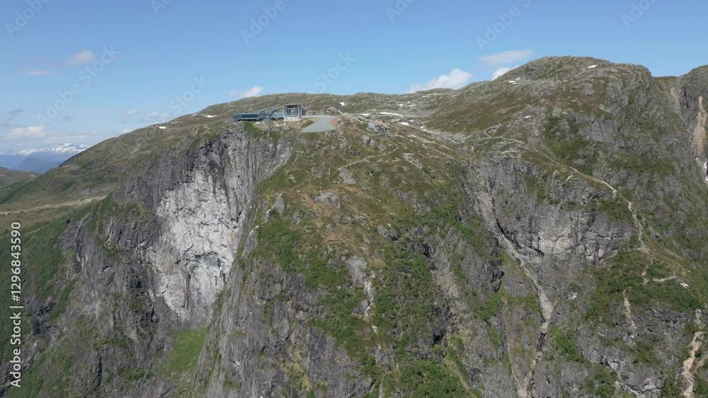 Aerial view, Panorama view over Loen and the inner part of nordfjord, Norway. Lovatnet lake from Leon skylift top in Norway. Olden Leon Norway Skylift Mountain, The village of Leon from Hoven summit, Aerial view, Panorama view over Loen and the inner part of nordfjord, Norway. Lovatnet lake from Leon skylift top in Norway. Olden Leon Norway Skylift Mountain, The village of Leon from Hoven summit,
