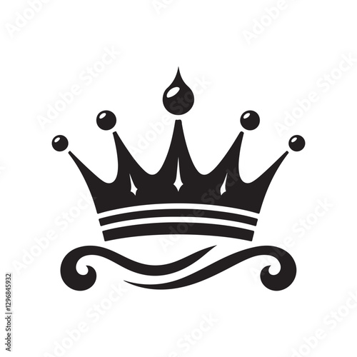 A golden crown icon vector illustrates royal luxury and majestic authority