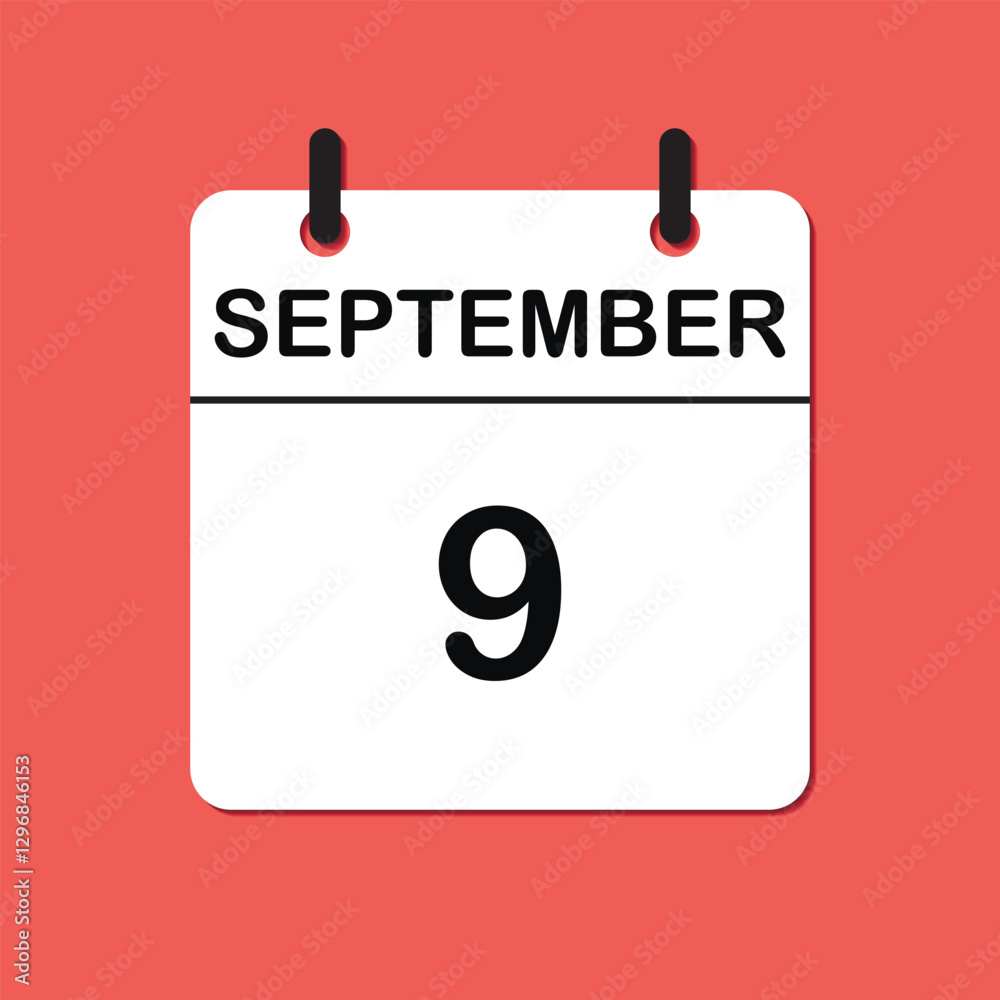 September 9. Daily Calendar icon for design. Simple design for business brochure, flyer, print media, advertisement. Easily editable. September 9. Daily Calendar icon for design. Simple design for business brochure, flyer, print media, advertisement. Easily editable.