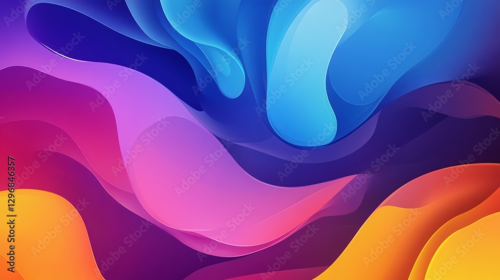 Abstract Background Composed Of Blended Swirling Color Shades And Forms