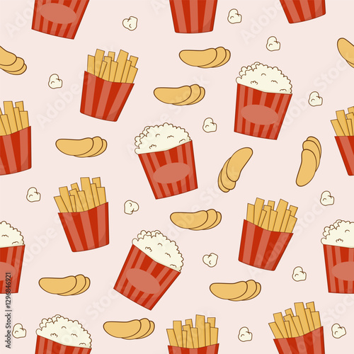 Fast Food Seamless Pattern 