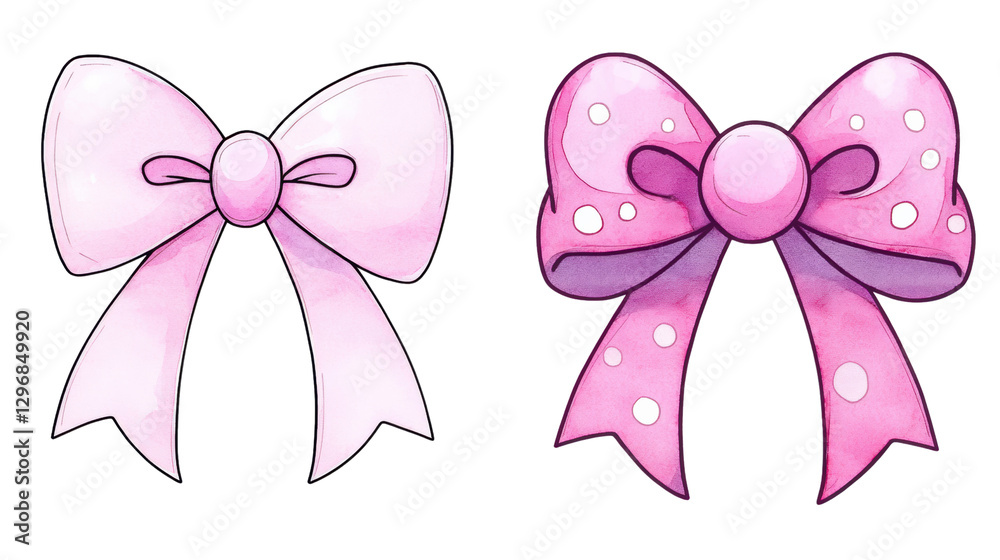 Decorative pink polka dot bows Stylish fashion accessories perfect for adding a touch of feminine girly and romantic style to designs layouts and projects The bows feature a soft textured Decorative pink polka dot bows Stylish fashion accessories perfect for adding a touch of feminine girly and romantic style to designs layouts and projects The bows feature a soft textured