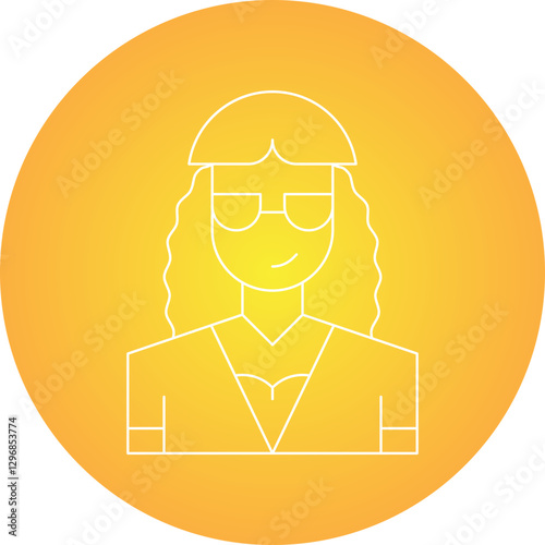 Stylist Female single vector icon illustration