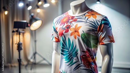 Stylish Nacher T-Shirt Design Mockup on Mannequin - High-Resolution Product Photography photo