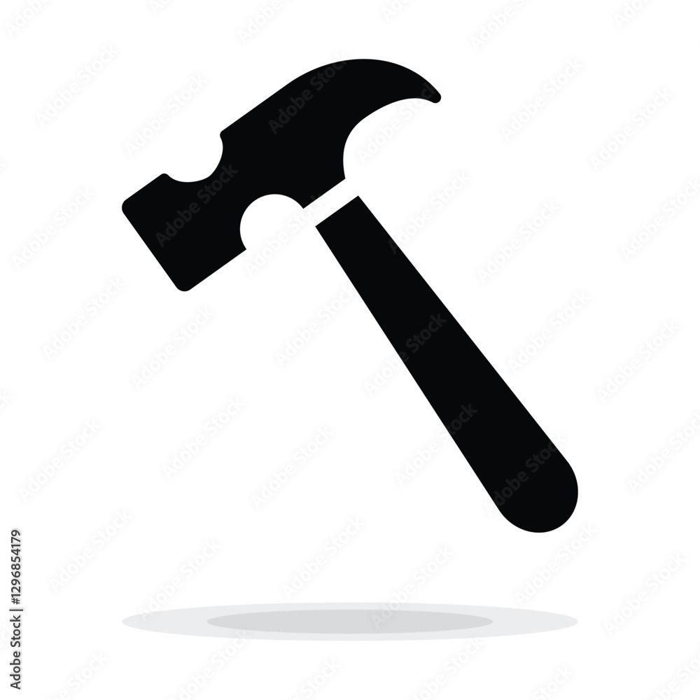 Hammer Icon in flat style isolated on white background. Hammer black silhouette for web, app, logo, UI.tool for industrial workers. Equipment for repair and reconstruction. Vector illustration, EPS10 Hammer Icon in flat style isolated on white background. Hammer black silhouette for web, app, logo, UI.tool for industrial workers. Equipment for repair and reconstruction. Vector illustration, EPS10