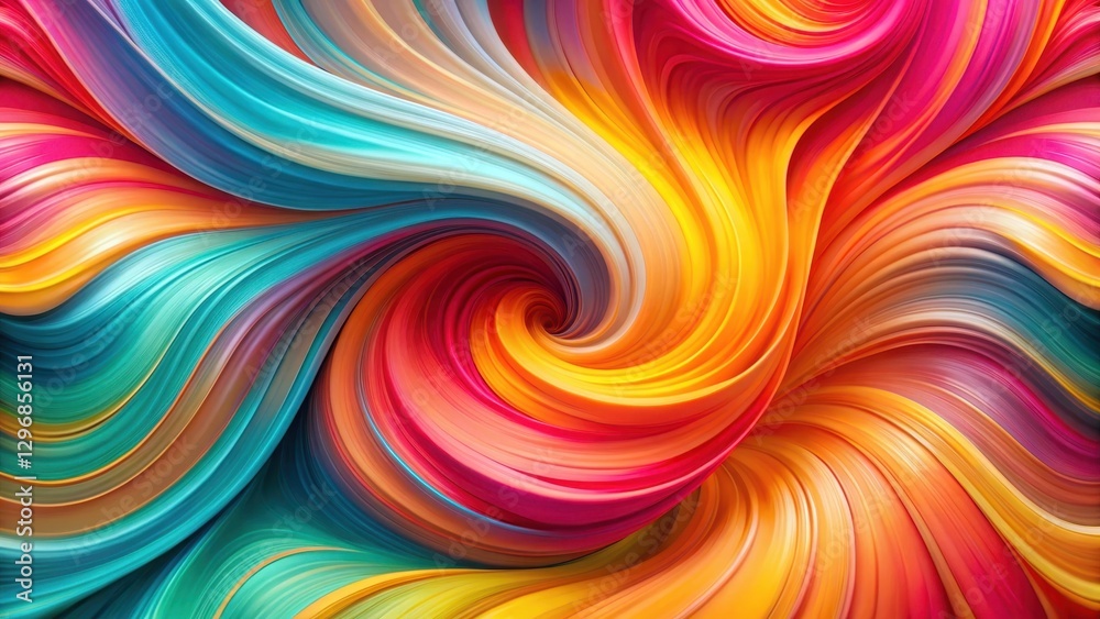 Obraz premium Vibrant abstract background with swirling shapes in shades of pink turquoise yellow orange and red , dynamic mix, colorful abstract shapes bright colors dynamic mix background texture print design art