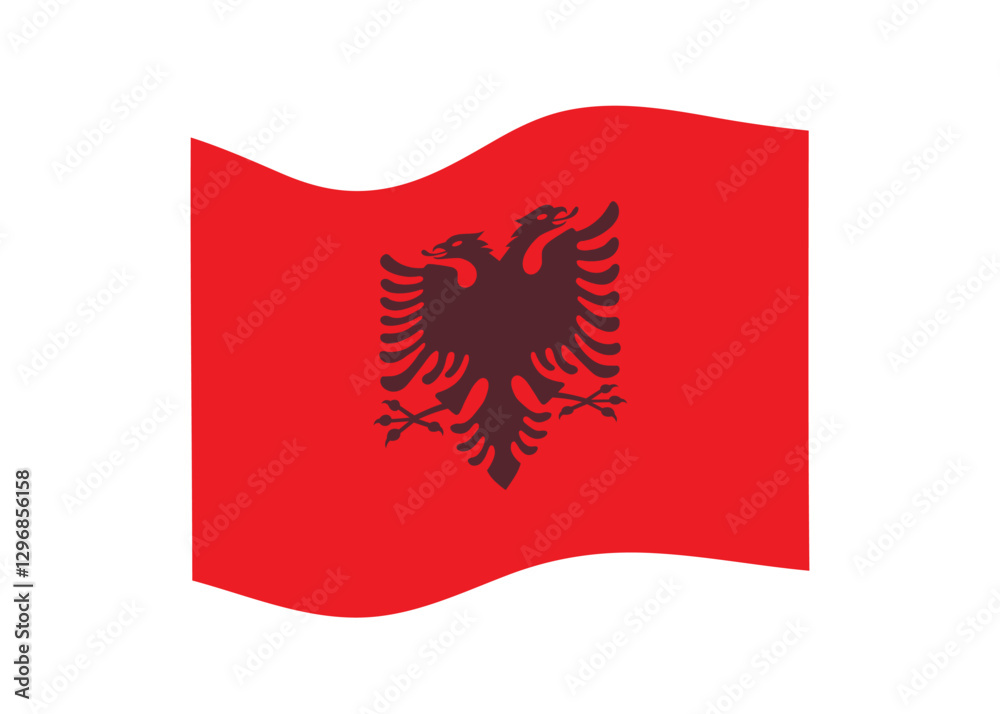 Flag of Albania. Albanian national symbol in official colors. Template icon. Abstract vector background. Flag of Albania. Albanian national symbol in official colors. Template icon. Abstract vector background.