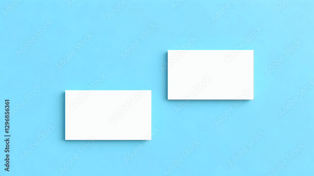 Modern business visiting card mock up template with front and back identity, stationery, label, branding, advertising, empty, mockup, for presentation on isolated sky-blue colour background Modern business visiting card mock up template with front and back identity, stationery, label, branding, advertising, empty, mockup, for presentation on isolated sky-blue colour background