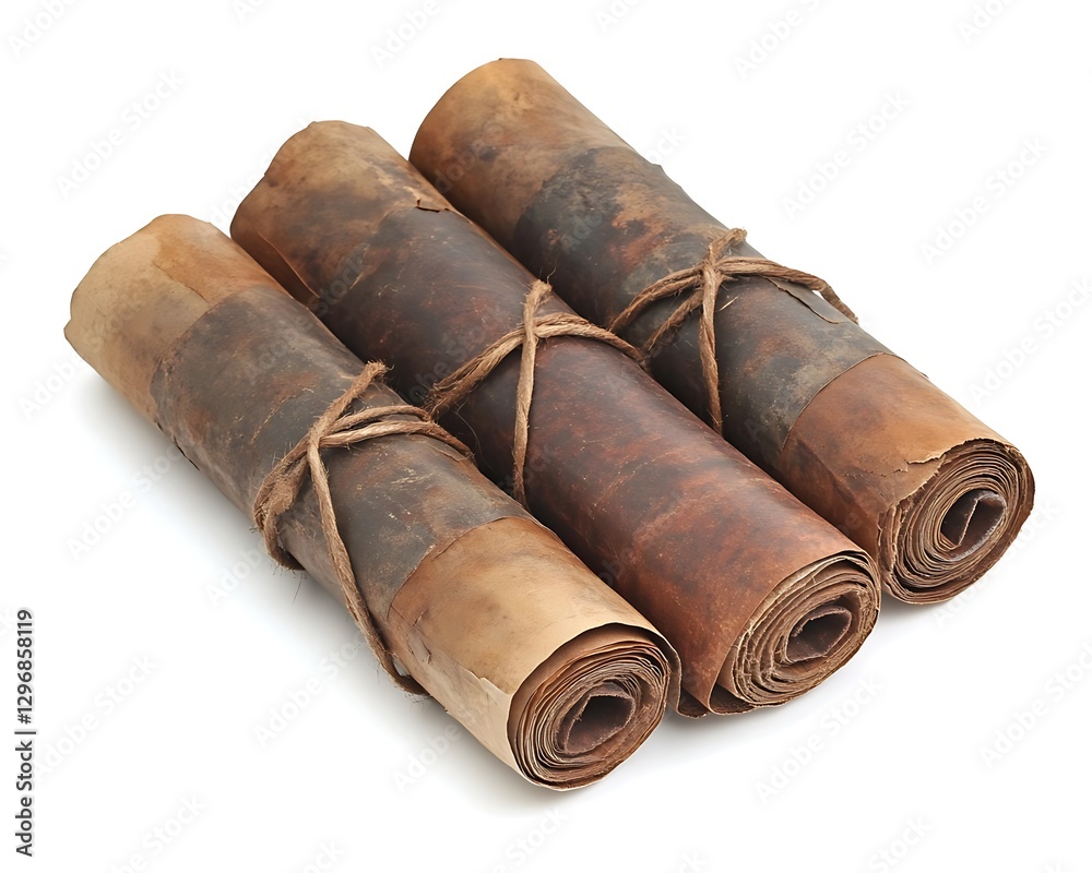 Ancient Scrolls on White Background Ancient Scrolls on White Background
