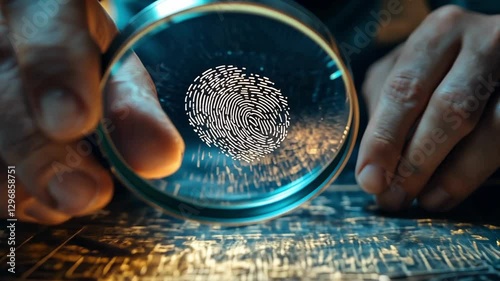 close up fingerprint examination, investigation, detective, examination