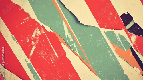 Abstract colorful texture with torn layers in vibrant hues for creative projects.