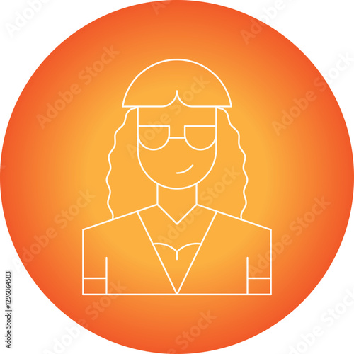 Stylist Female single vector icon illustration