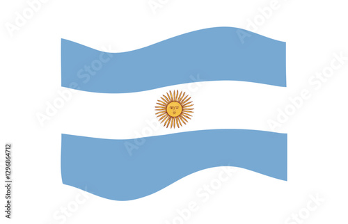 Flag of Argentina. Argentine national symbol in official colors. Template icon. Abstract vector background.