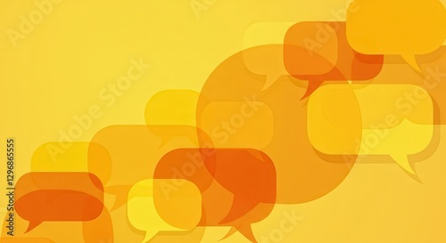 Abstract Orange and Yellow Speech Bubbles Background Image