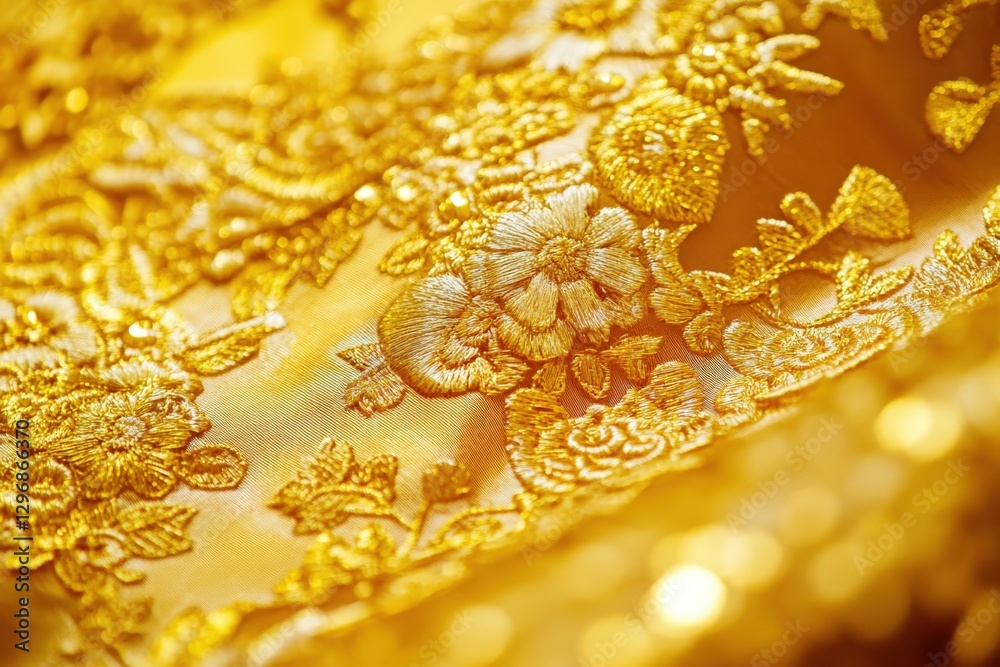 This is a detailed closeup image of a luxurious gold colored satin fabric This is a detailed closeup image of a luxurious gold colored satin fabric