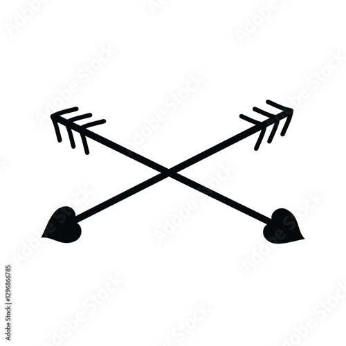 Bow and arrow icon on white background. Vector illustration in trendy flat style.