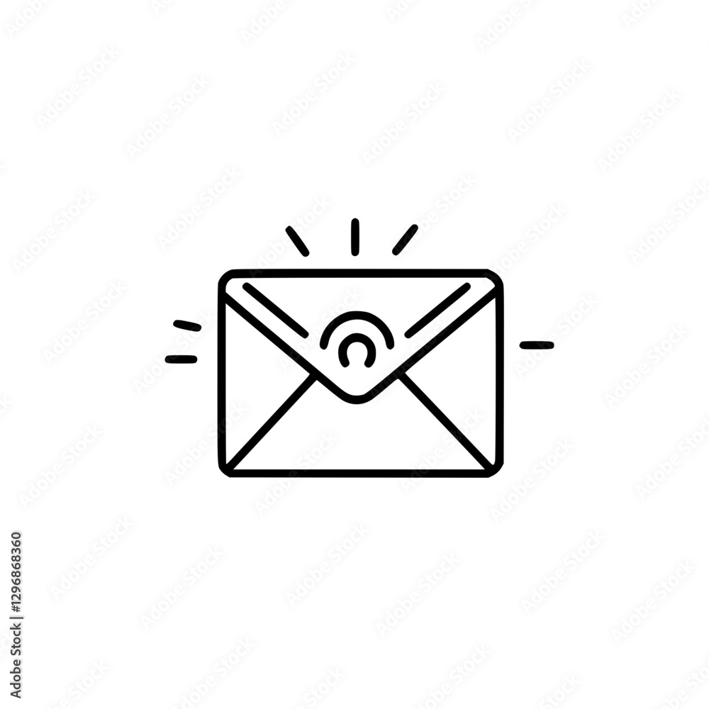 Email Icon with Notification Symbolizing Digital Communication and Online Messaging Email Icon with Notification Symbolizing Digital Communication and Online Messaging