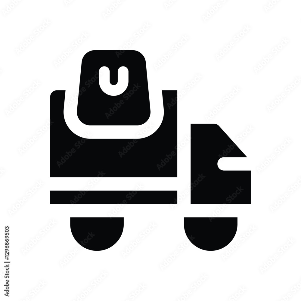 delivery truck glyph icon. Strong and solid vector icon for websites, mobile interfaces, presentations, and visual branding. High quality and easy to edit. delivery truck glyph icon. Strong and solid vector icon for websites, mobile interfaces, presentations, and visual branding. High quality and easy to edit.